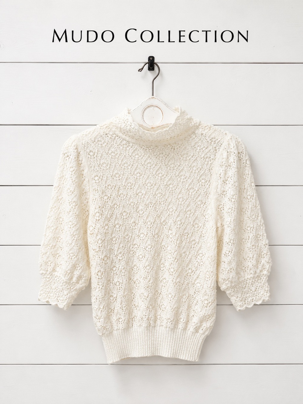 Mudo Collection Openwork Knit Sweater – Size L